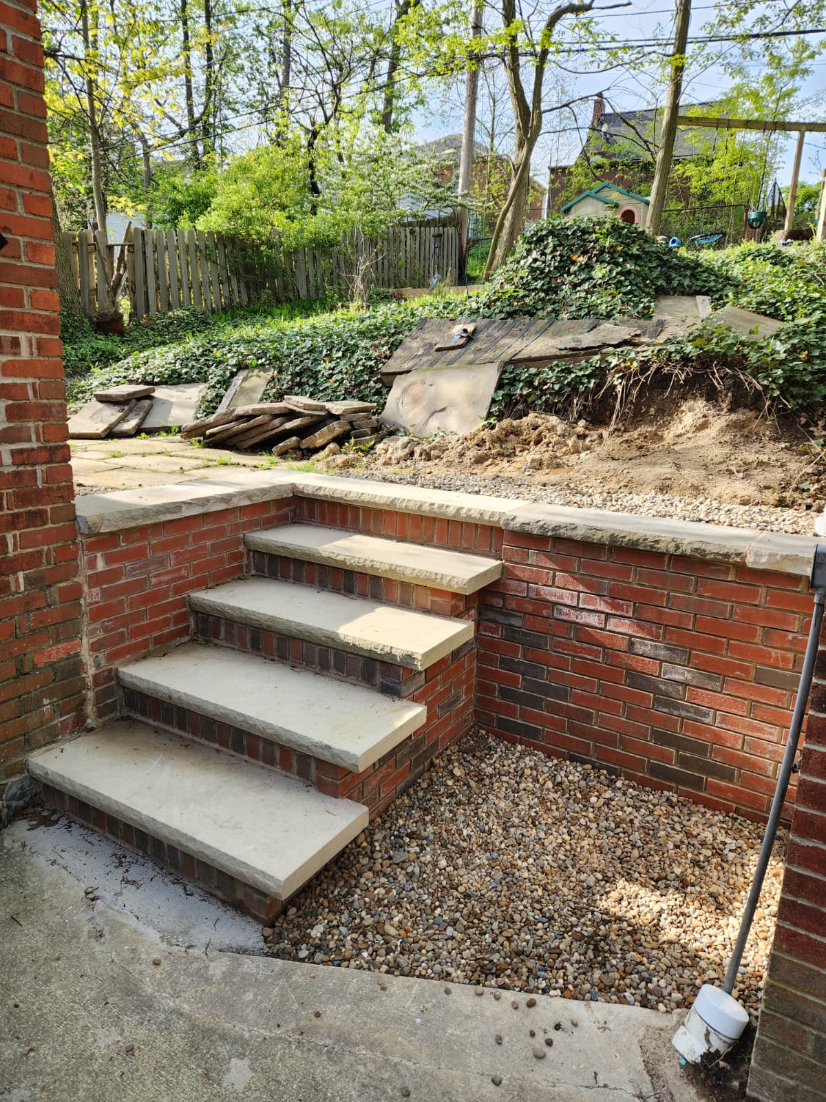 Brick and sandstone staircase, completed Irish Contracting project